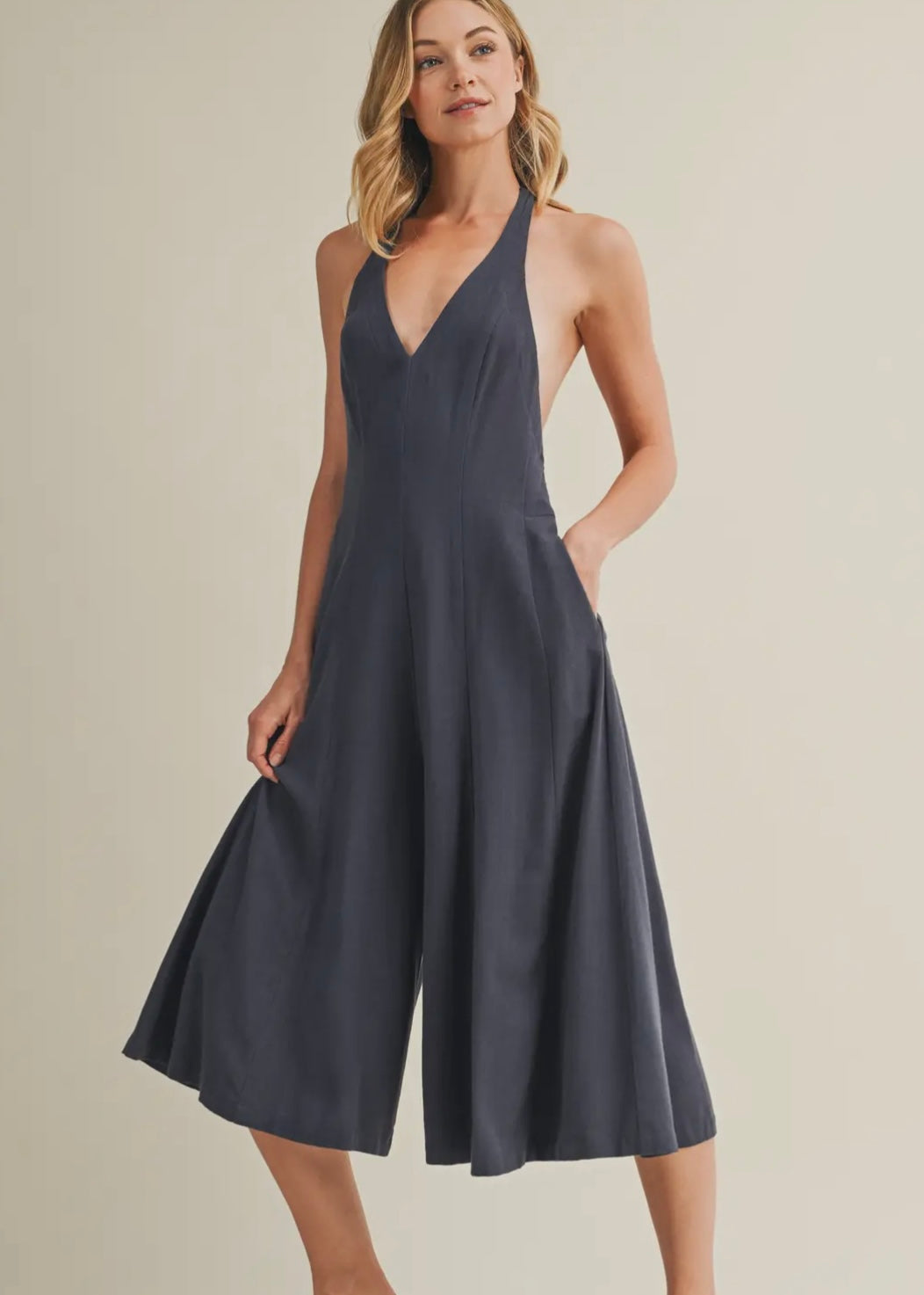 Halter Wide Leg Jumpsuit