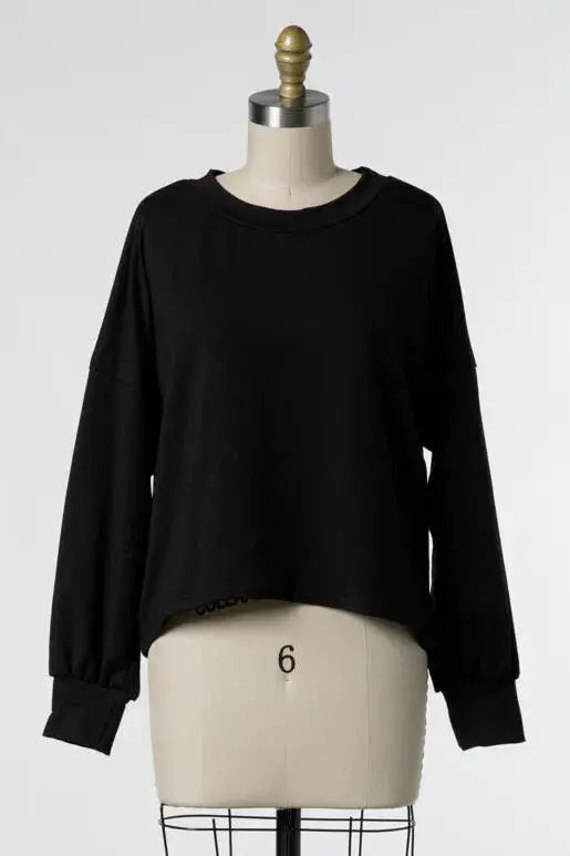 Cotton Terry Long Sleeve Top