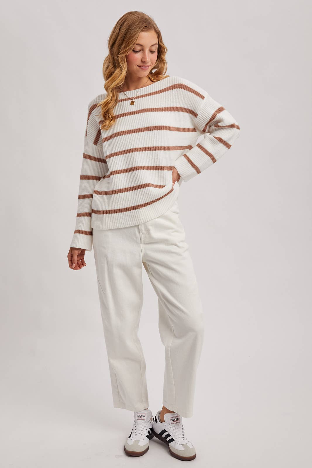 Stripe Ribbed Pullover