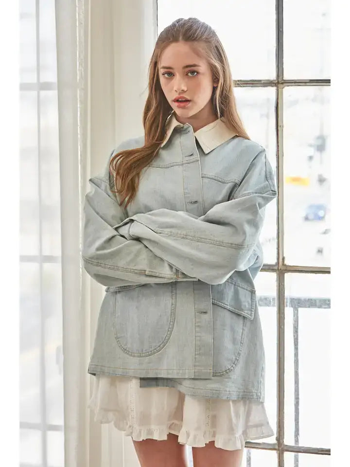 Oversized Utility Denim Jacket