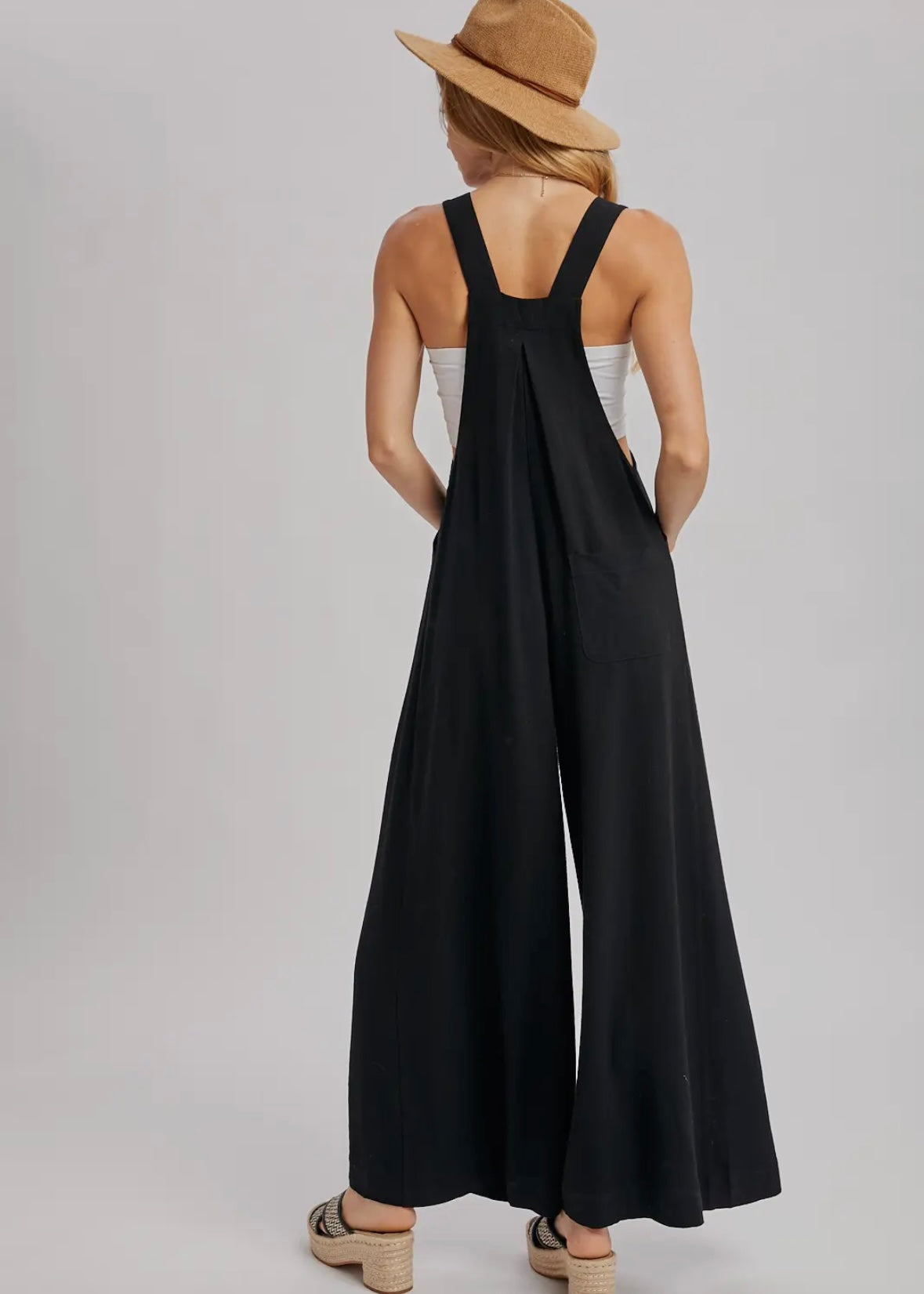 Wide Leg Overall Jumpsuit