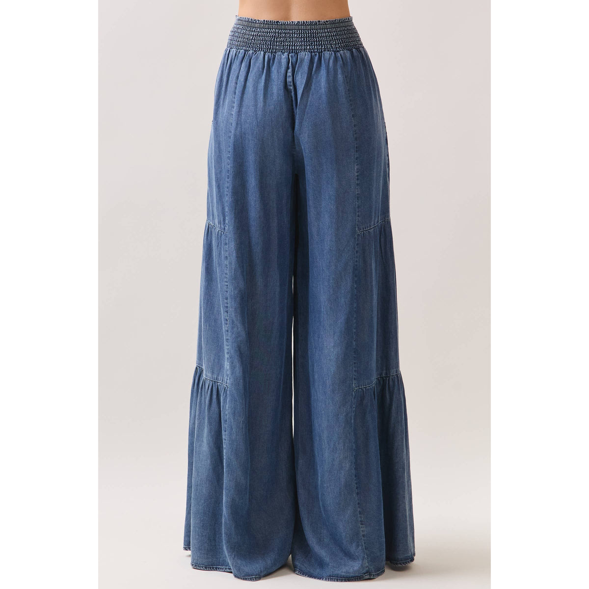 Denim Tencel Wide Leg Pant
