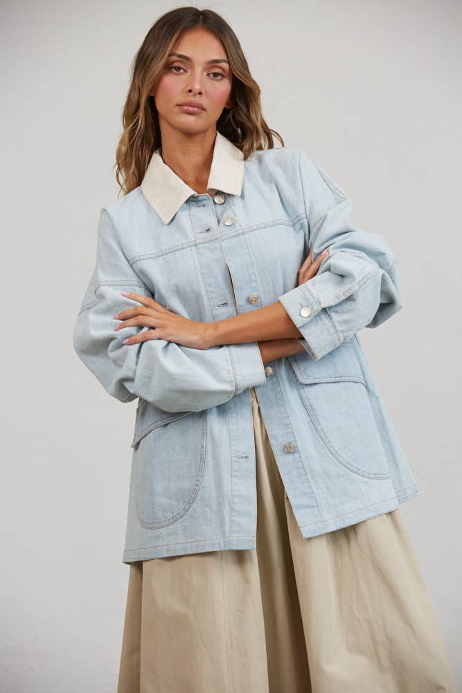 Oversized Utility Denim Jacket