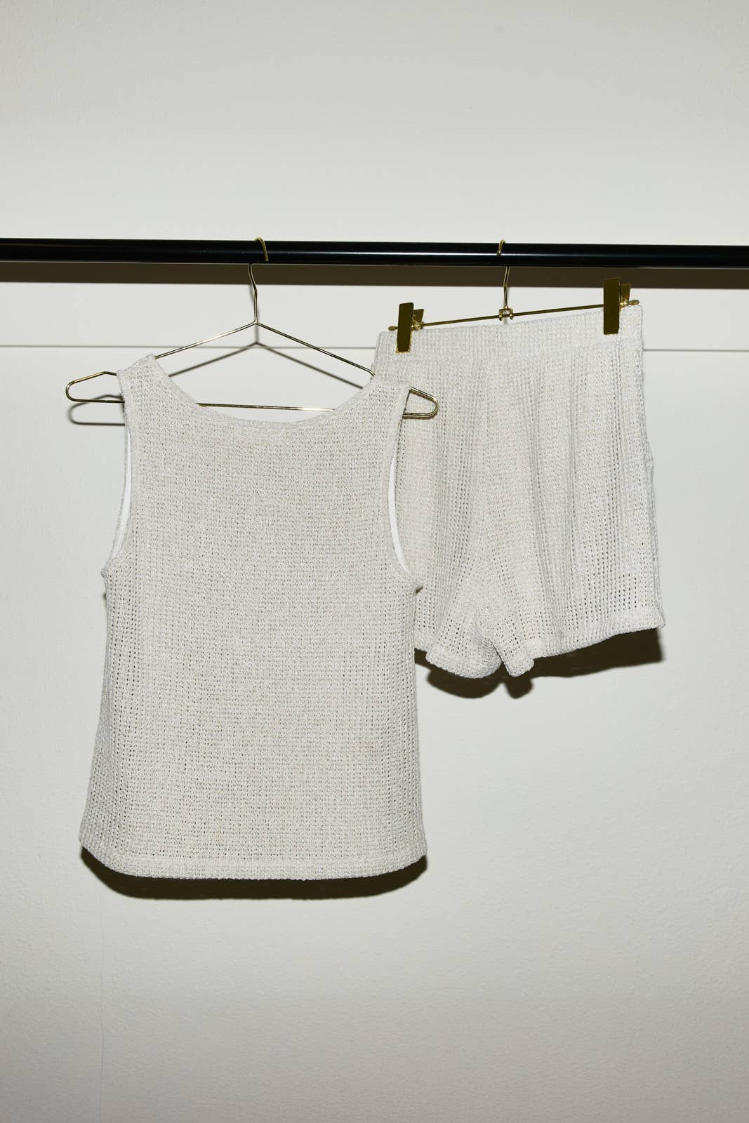 BOAT NECK AND HIGH WAIST SHORTS