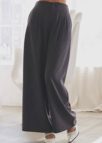 Pintuck Wide Leg Pants