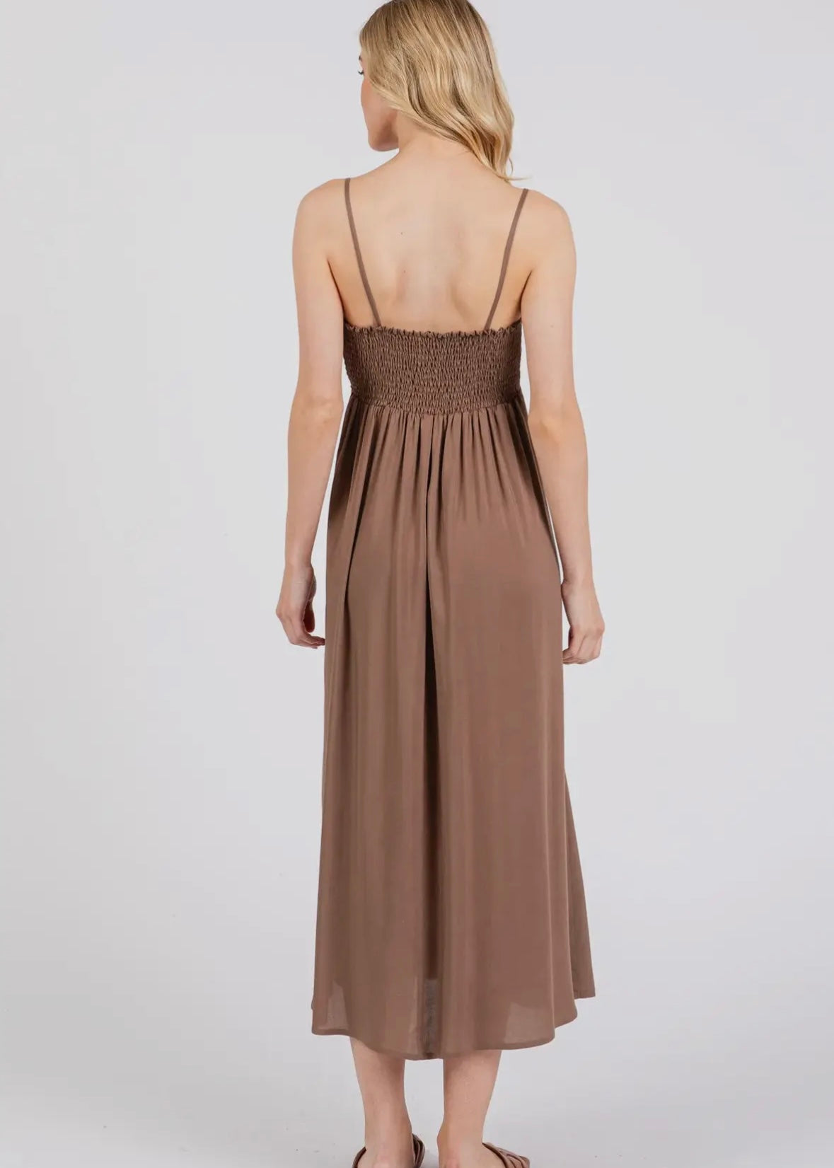Solid Cami Front Twist Midi