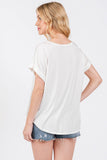 Solid Crew Neck Short Sleeve Top