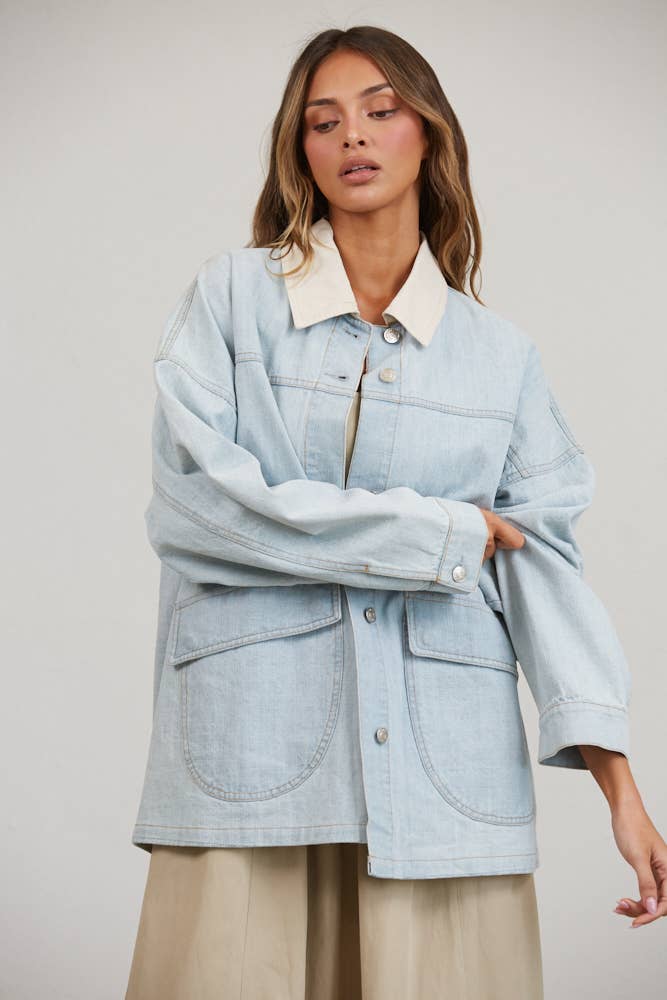 Oversized Utility Denim Jacket