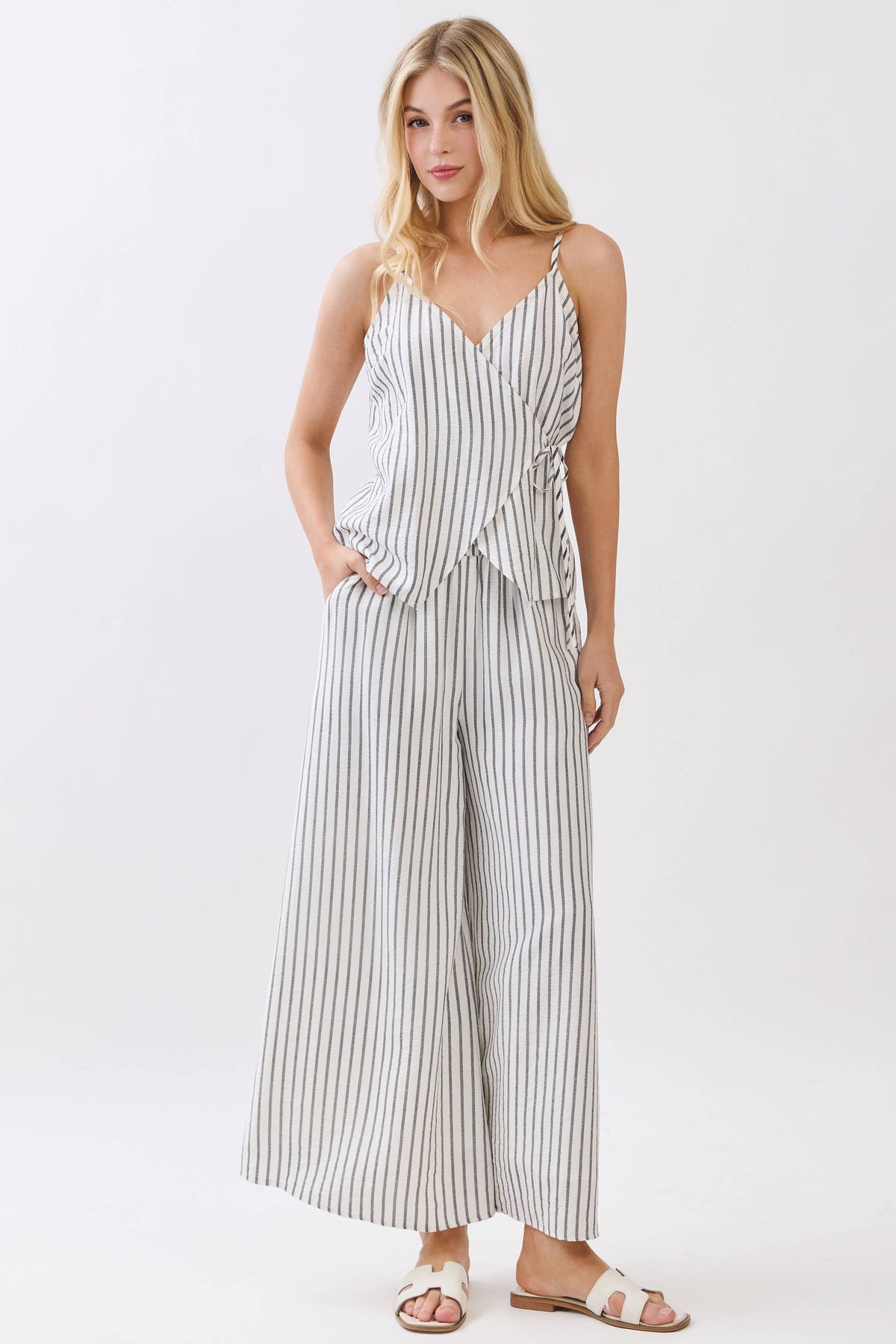 Stripe Wide Leg Pants