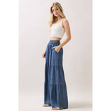 Denim Tencel Wide Leg Pant