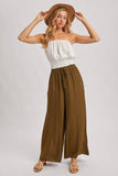 SILKY PALAZZO WIDE LEG PANTS