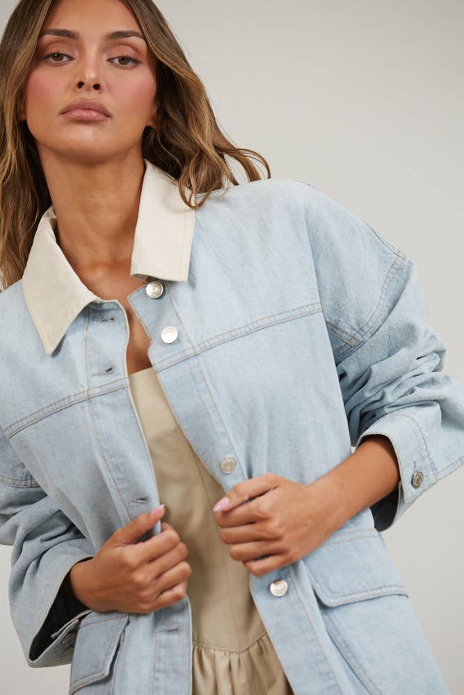 Oversized Utility Denim Jacket