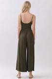 Flare Wide Leg Jumpsuit W/ Adjustable Strap
