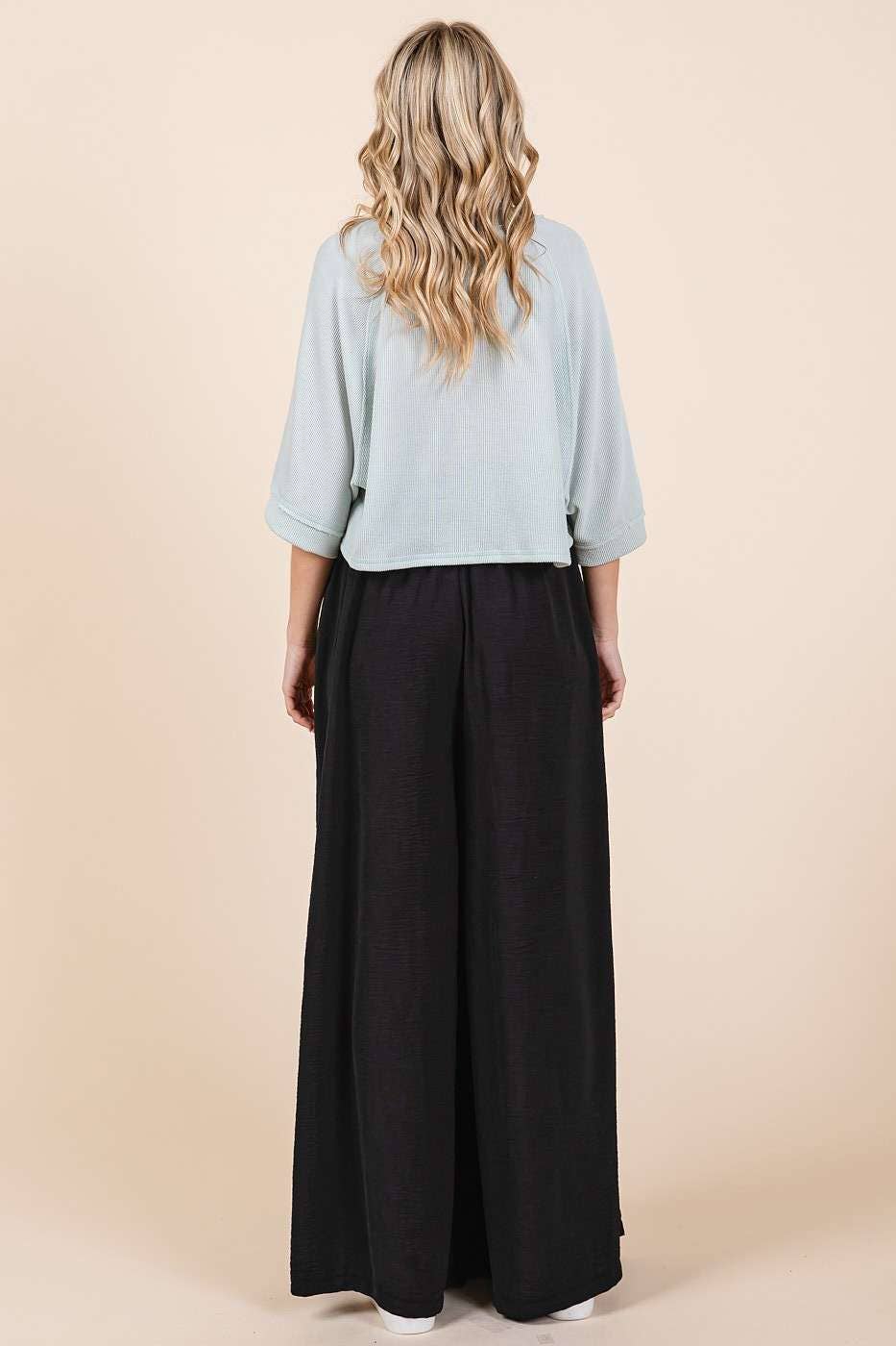 AIRFLOW PLEATED WIDE LEG PANTS