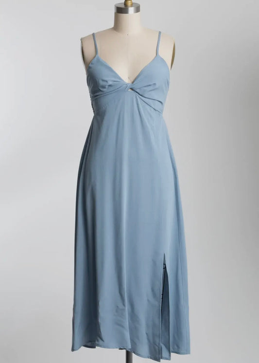 Solid Cami Front Twist Midi