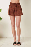 LEOPARD PRINT GODET DETAIL SHORTS