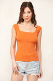 Square Neck Knit Sweater Tank