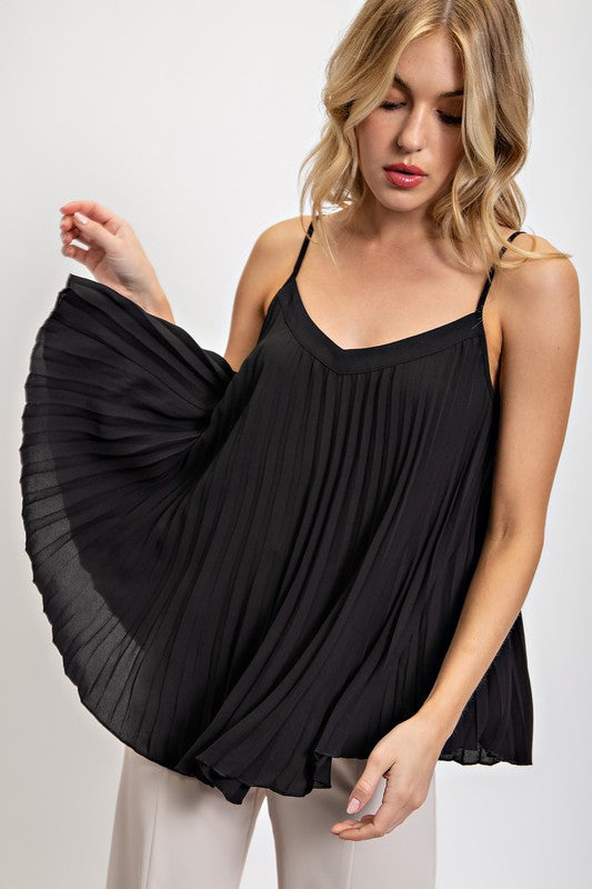 Pleated Spaghetti Strap Top