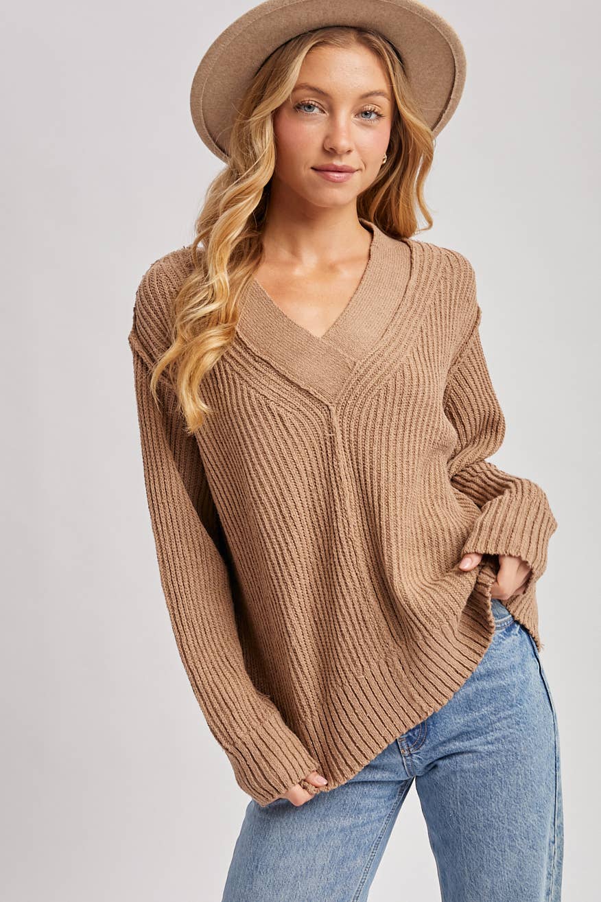 V-neck Knit Sweater Pullover