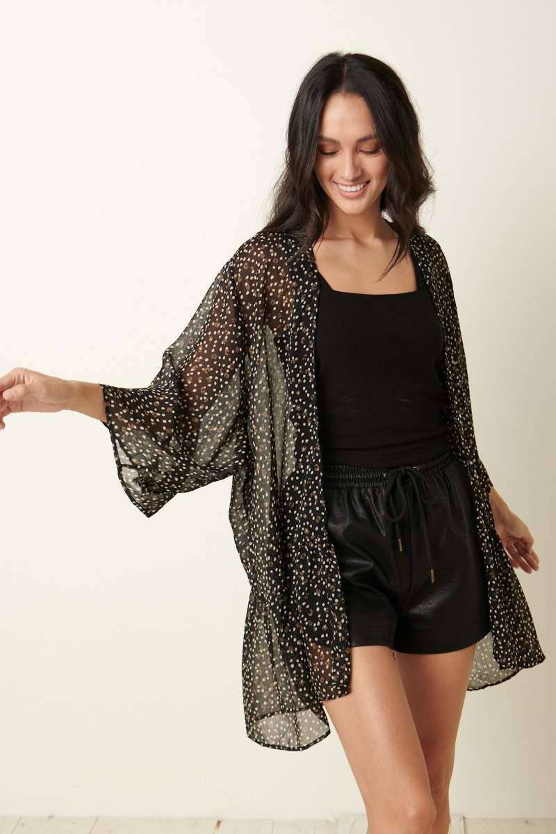 LEOPARD PRINT CHIFFON DUSTER