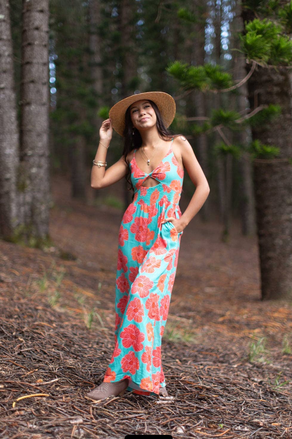Paradise Now- Women's Tie Back Jumper in Paradise Hau in Turquoise