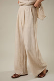Pleat Waist Wide Leg Pant