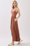 Flare Wide Leg Jumpsuit W/ Adjustable Strap