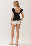 Gauze Baby Doll Ruffle Top