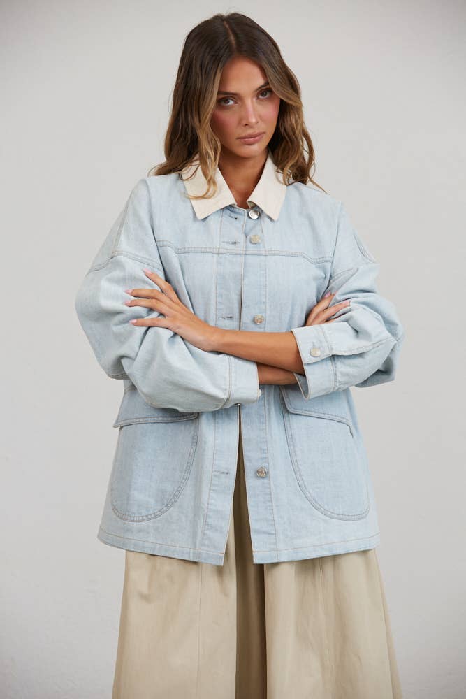 Oversized Utility Denim Jacket