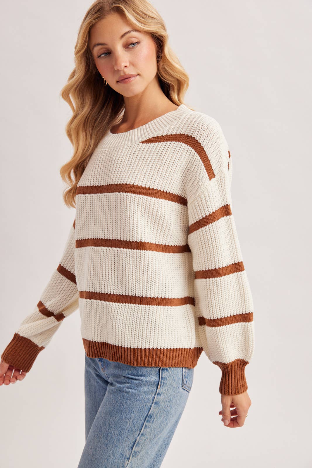 Slouchy Stripe Knit Sweater
