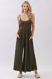 Flare Wide Leg Jumpsuit W/ Adjustable Strap