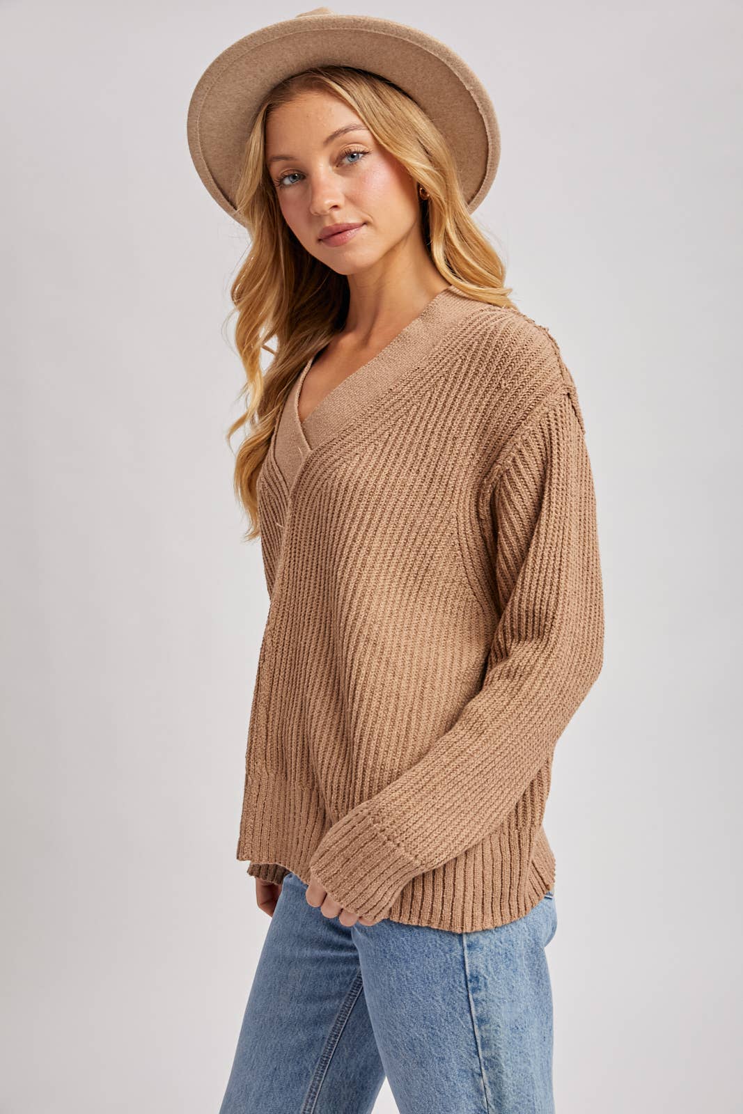 V-neck Knit Sweater Pullover