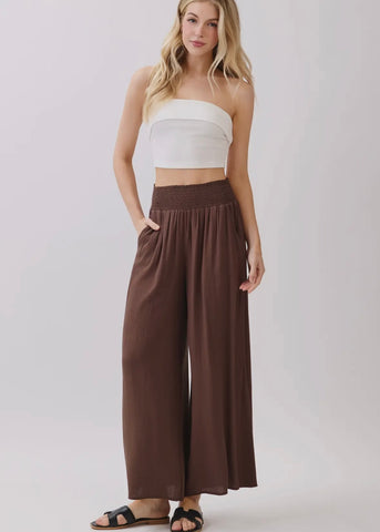 Smocked Palazzo Pants