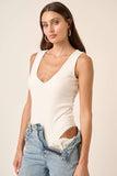 DEEP V NECK SLEEVELESS BODYSUIT