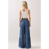 Denim Tencel Wide Leg Pant