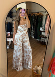 Floral Crepe Ruffle Jumpsuit