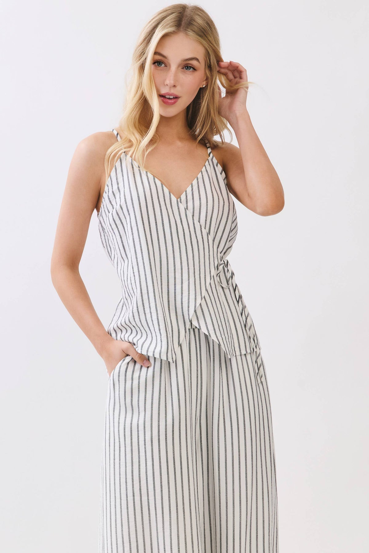 Stripe Wide Leg Pants