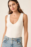 DEEP V NECK SLEEVELESS BODYSUIT