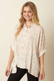 GAUZE BUBBLE DOLMAN SLEEVE BLOUSE