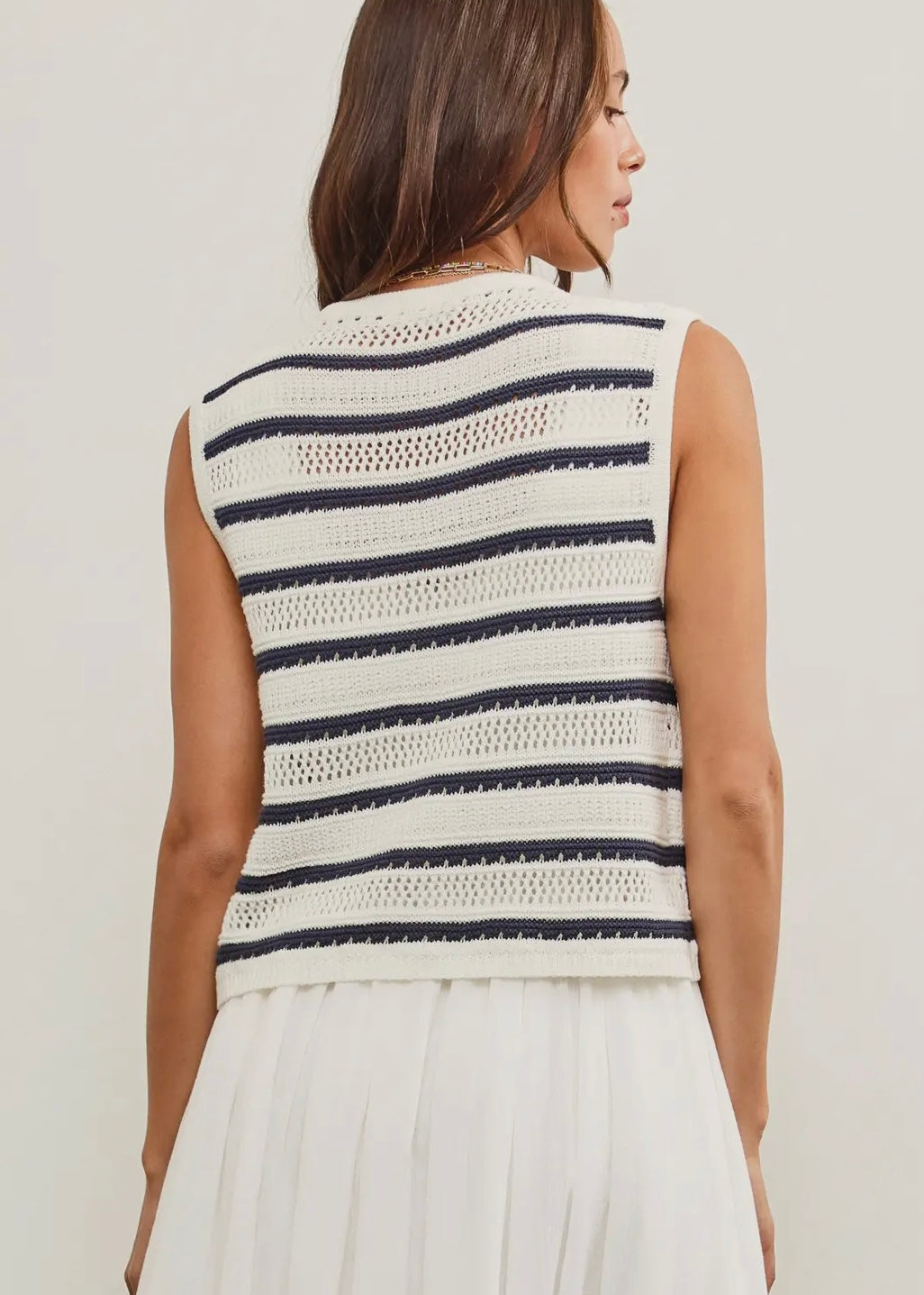Striped Sleeveless Sweater Vest