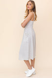 Sleeveless Pocket detail Stripe Dress