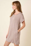 STRIPE DOLMAN T SHIRT DRESS