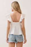 Gauze Baby Doll Ruffle Top