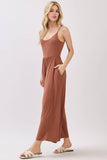 Flare Wide Leg Jumpsuit W/ Adjustable Strap