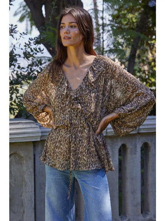 Crepe Chiffon V- Neck Top