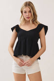 Gauze Baby Doll Ruffle Top