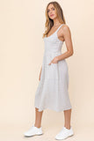 Sleeveless Pocket detail Stripe Dress