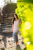 Ombre Keyhole Woven Maxi Dress