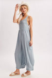 BOHO CROSS-BACK RELAXED SLEEVELESS JUMPSUIT
