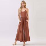 Flare Wide Leg Jumpsuit W/ Adjustable Strap